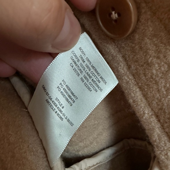 Aritzia Wilfred Free, Ganna Shirt Jacket, Tan Camel 100%  Merino wool size Small - Picture 11 of 11